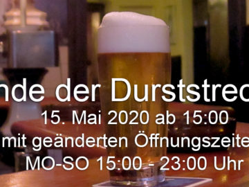 Das LANGE öffnet wieder: 15. Mai 2020 mit geänderten Öffnungszeiten: MO-SO 15 - 23 Uhr